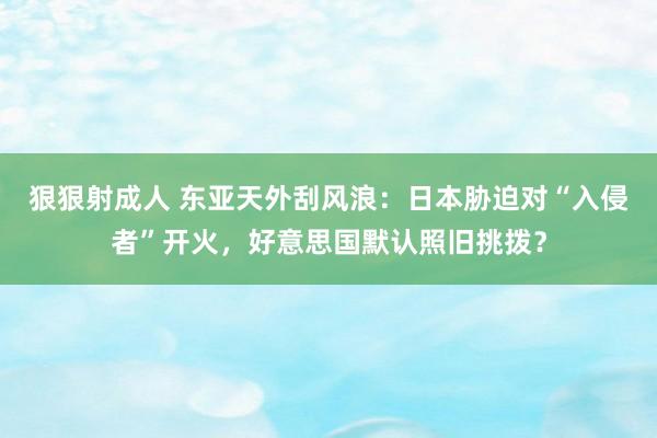 狠狠射成人 东亚天外刮风浪：日本胁迫对“入侵者”开火，好意思国默认照旧挑拨？