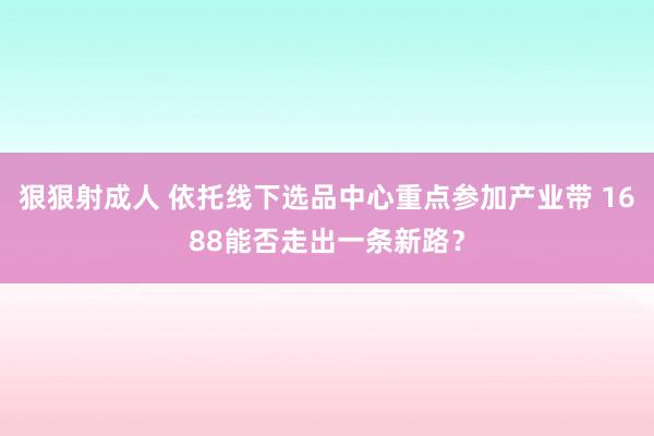 狠狠射成人 依托线下选品中心重点参加产业带 1688能否走出一条新路？