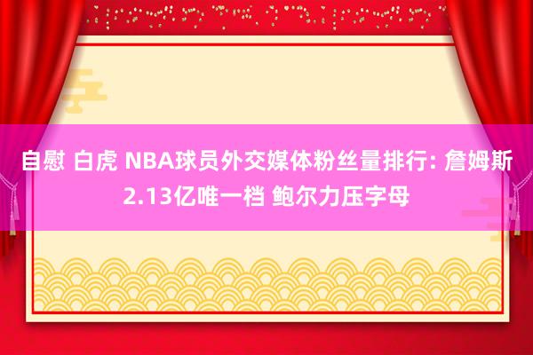 自慰 白虎 NBA球员外交媒体粉丝量排行: 詹姆斯2.13亿唯一档 鲍尔力压字母