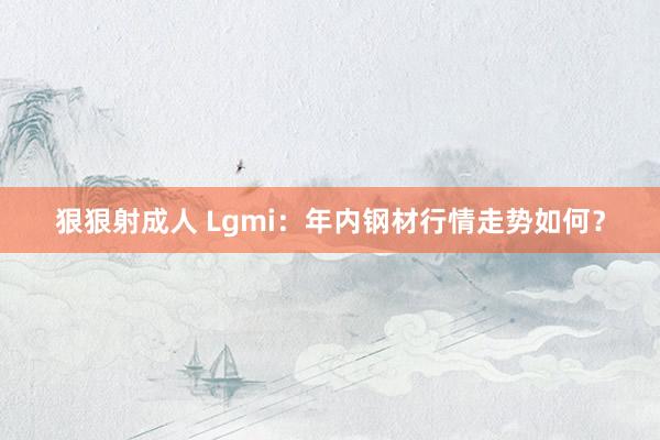 狠狠射成人 Lgmi：年内钢材行情走势如何？