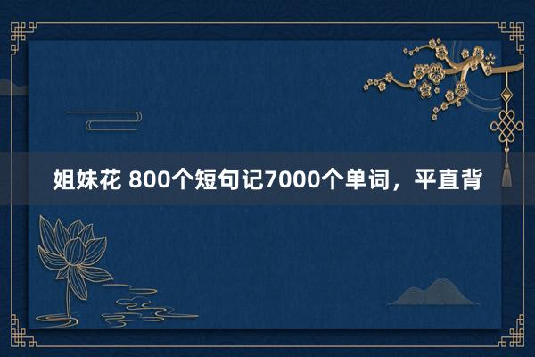 姐妹花 800个短句记7000个单词，平直背