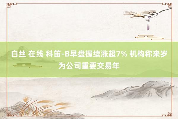 白丝 在线 科笛-B早盘握续涨超7% 机构称来岁为公司重要交易年