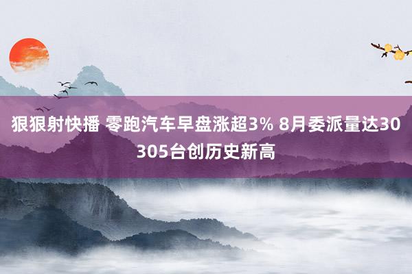 狠狠射快播 零跑汽车早盘涨超3% 8月委派量达30305台创历史新高