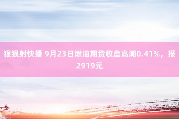 狠狠射快播 9月23日燃油期货收盘高潮0.41%，报2919元