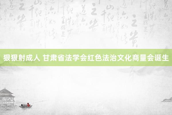 狠狠射成人 甘肃省法学会红色法治文化商量会诞生