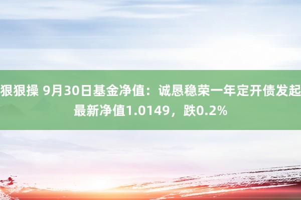 狠狠操 9月30日基金净值：诚恳稳荣一年定开债发起最新净值1.0149，跌0.2%