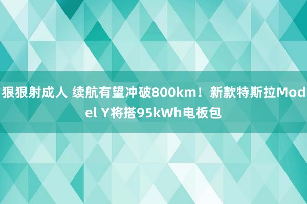 狠狠射成人 续航有望冲破800km！新款特斯拉Model Y将搭95kWh电板包