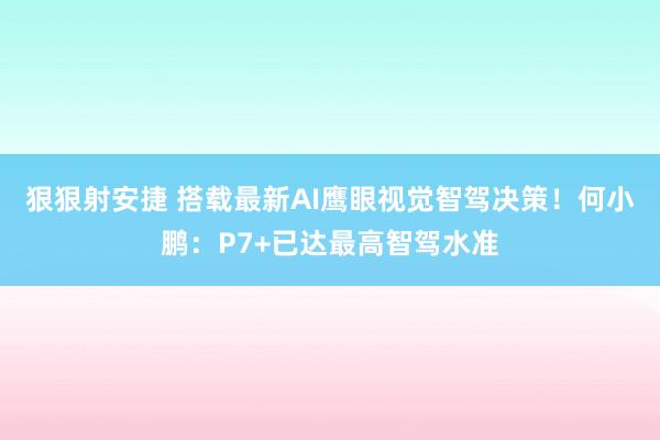 狠狠射安捷 搭载最新AI鹰眼视觉智驾决策！何小鹏：P7+已达最高智驾水准