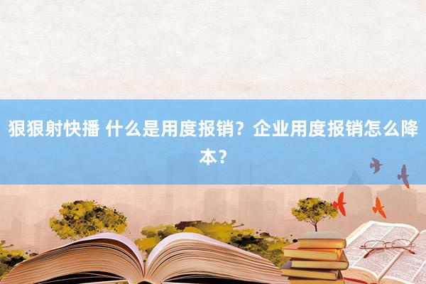 狠狠射快播 什么是用度报销？企业用度报销怎么降本？