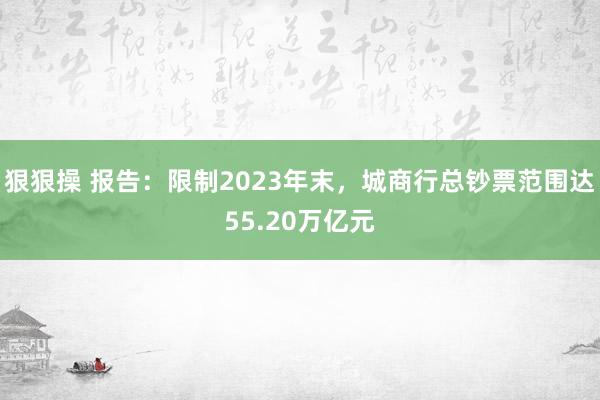 狠狠操 报告：限制2023年末，城商行总钞票范围达55.20万亿元