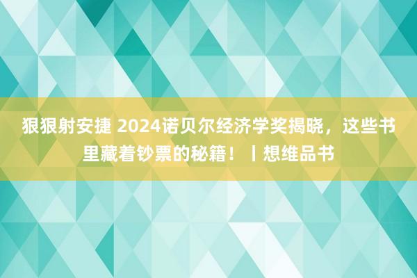 狠狠射安捷 2024诺贝尔经济学奖揭晓，这些书里藏着钞票的秘籍！丨想维品书