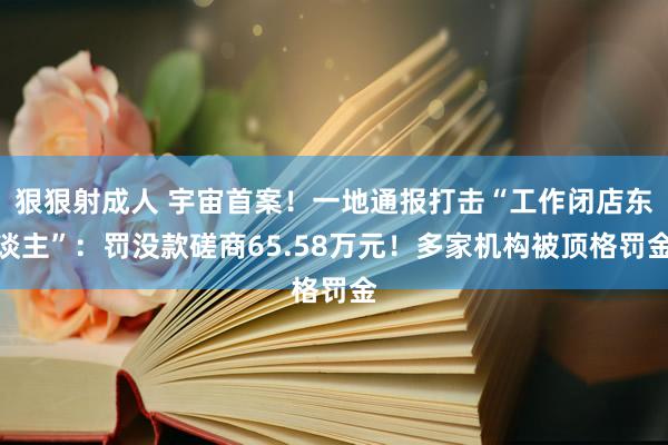 狠狠射成人 宇宙首案！一地通报打击“工作闭店东谈主”：罚没款磋商65.58万元！多家机构被顶格罚金