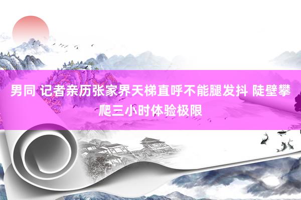 男同 记者亲历张家界天梯直呼不能腿发抖 陡壁攀爬三小时体验极限