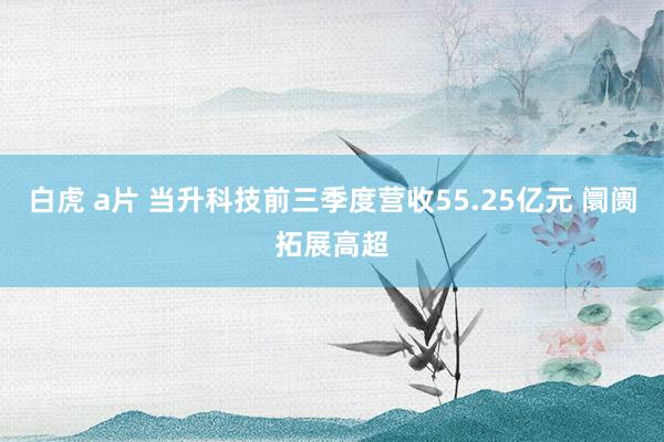 白虎 a片 当升科技前三季度营收55.25亿元 阛阓拓展高超