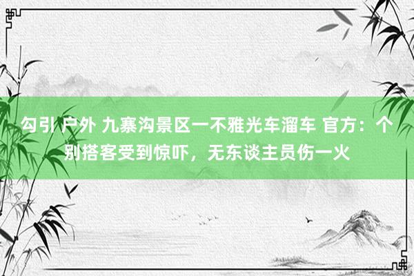 勾引 户外 九寨沟景区一不雅光车溜车 官方：个别搭客受到惊吓，无东谈主员伤一火