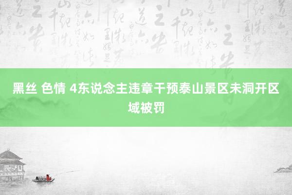 黑丝 色情 4东说念主违章干预泰山景区未洞开区域被罚