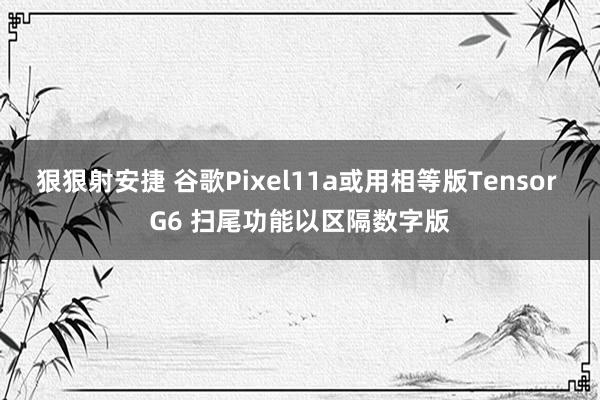 狠狠射安捷 谷歌Pixel11a或用相等版Tensor G6 扫尾功能以区隔数字版