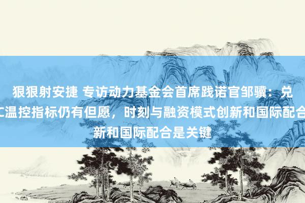 狠狠射安捷 专访动力基金会首席践诺官邹骥：兑现1.5℃温控指标仍有但愿，时刻与融资模式创新和国际配合是关键