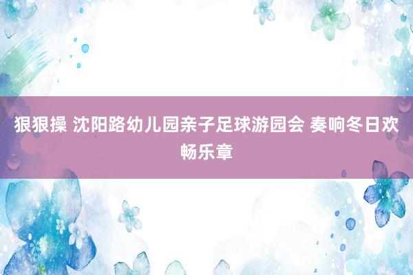 狠狠操 沈阳路幼儿园亲子足球游园会 奏响冬日欢畅乐章