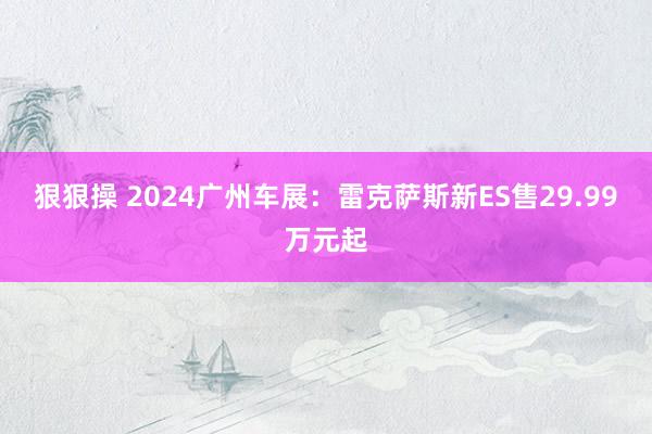 狠狠操 2024广州车展：雷克萨斯新ES售29.99万元起