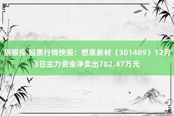 狠狠操 股票行情快报：想泉新材（301489）12月3日主力资金净卖出782.47万元