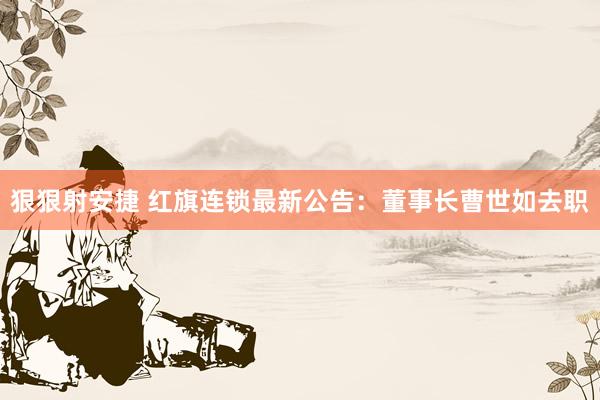 狠狠射安捷 红旗连锁最新公告：董事长曹世如去职