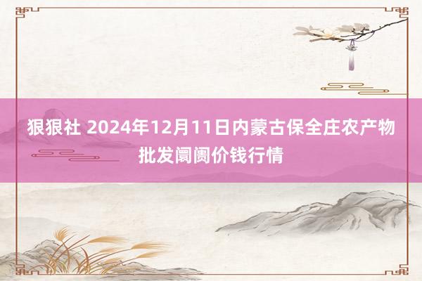 狠狠社 2024年12月11日内蒙古保全庄农产物批发阛阓价钱行情