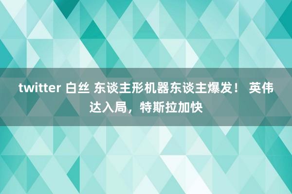 twitter 白丝 东谈主形机器东谈主爆发！ 英伟达入局，特斯拉加快