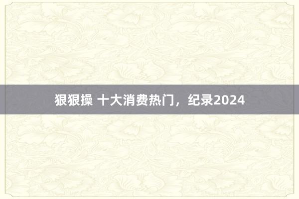 狠狠操 十大消费热门，纪录2024