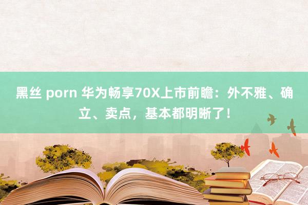 黑丝 porn 华为畅享70X上市前瞻：外不雅、确立、卖点，基本都明晰了！