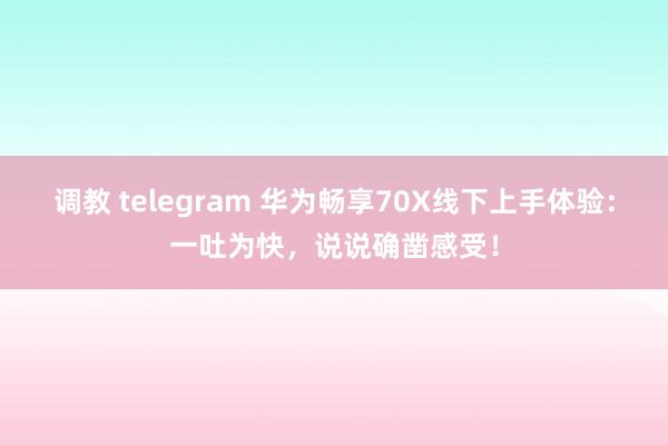 调教 telegram 华为畅享70X线下上手体验：一吐为快，说说确凿感受！