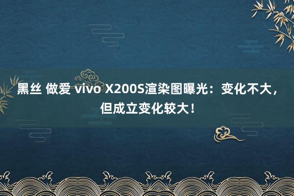 黑丝 做爱 vivo X200S渲染图曝光：变化不大，但成立变化较大！