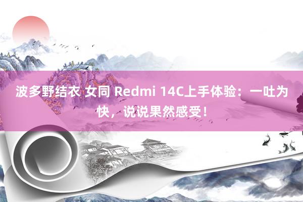 波多野结衣 女同 Redmi 14C上手体验：一吐为快，说说果然感受！