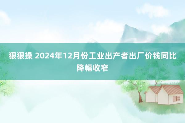 狠狠操 2024年12月份工业出产者出厂价钱同比降幅收窄