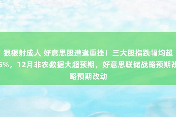 狠狠射成人 好意思股遭逢重挫！三大股指跌幅均超1.5%，12月非农数据大超预期，好意思联储战略预期改动