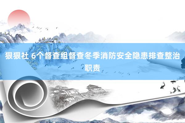 狠狠社 6个督查组督查冬季消防安全隐患排查整治职责