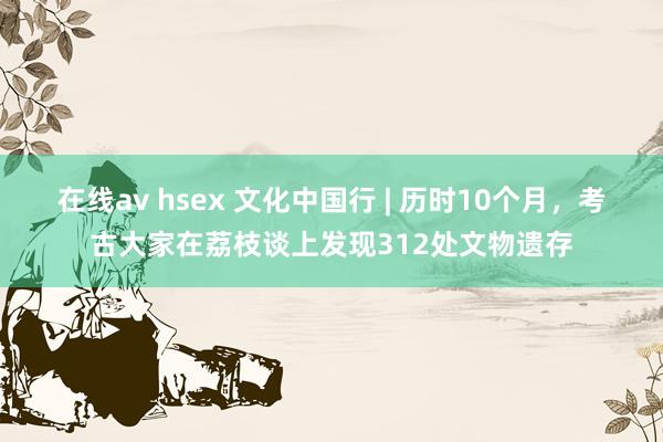 在线av hsex 文化中国行 | 历时10个月，考古大家在荔枝谈上发现312处文物遗存